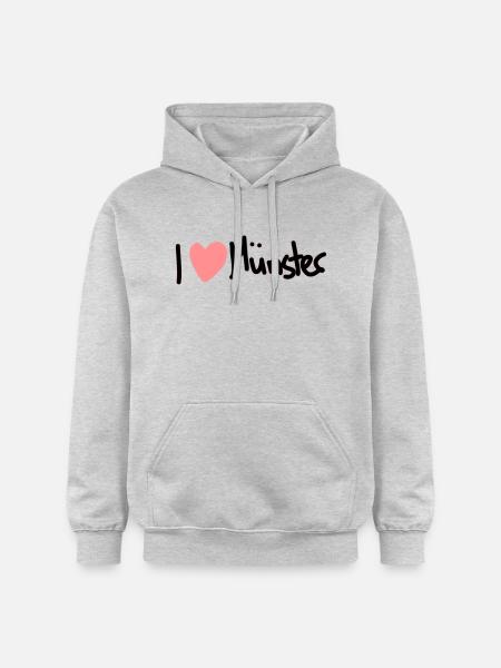 I love Muenster - Gildan Unisex Softstyle® Midweight Hoodie - Hellgrau meliert