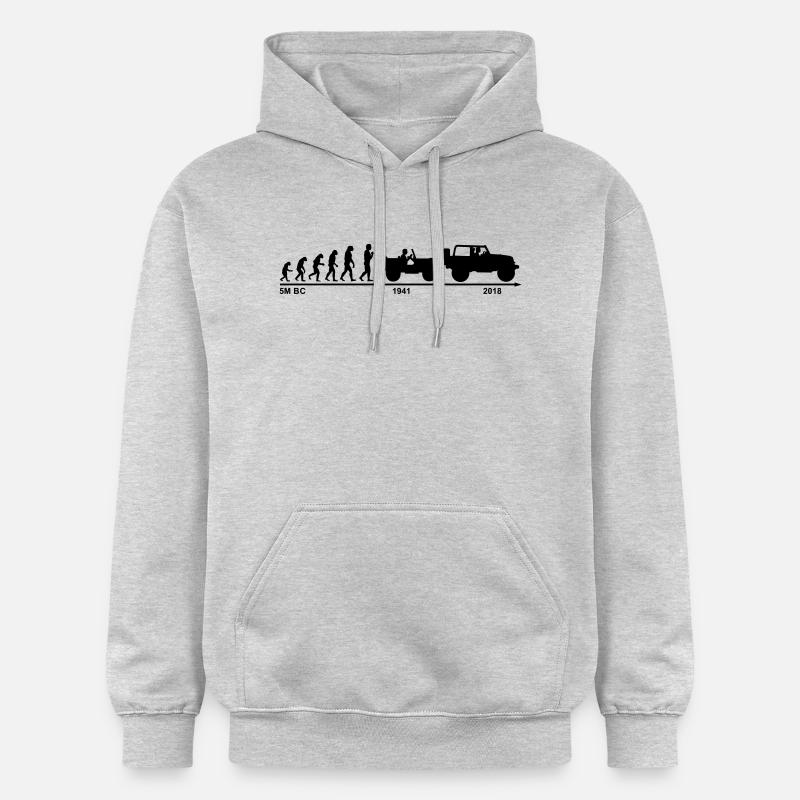 jeep evolution - Gildan Unisex Softstyle® Midweight Hoodie - Hellgrau meliert