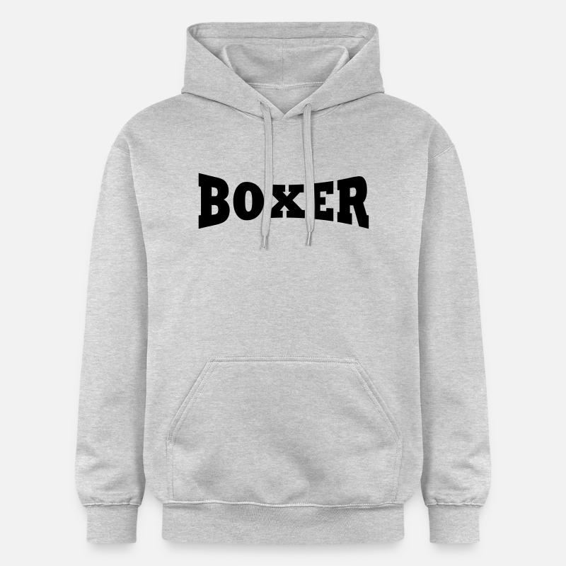 Boxer lettrage - Sweat à capuche Softstyle® Gildan Unisexe - gris clair chiné