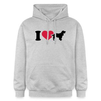 Cocker Spaniel - Gildan Unisex Softstyle® Midweight Hoodie - Hellgrau meliert - Vorne - Liana (172cm) & Jaron (178cm)
