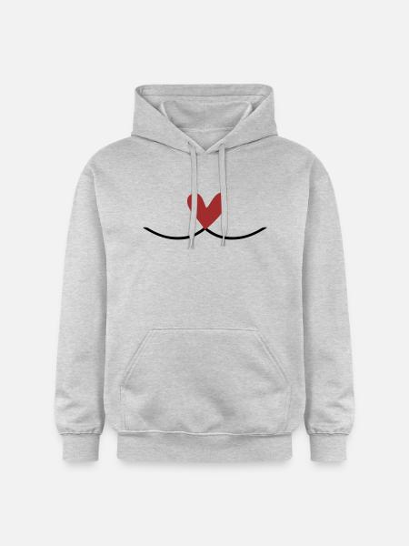 Heart Connection Line - Gildan Unisex Softstyle® Midweight Hoodie - light heather grey
