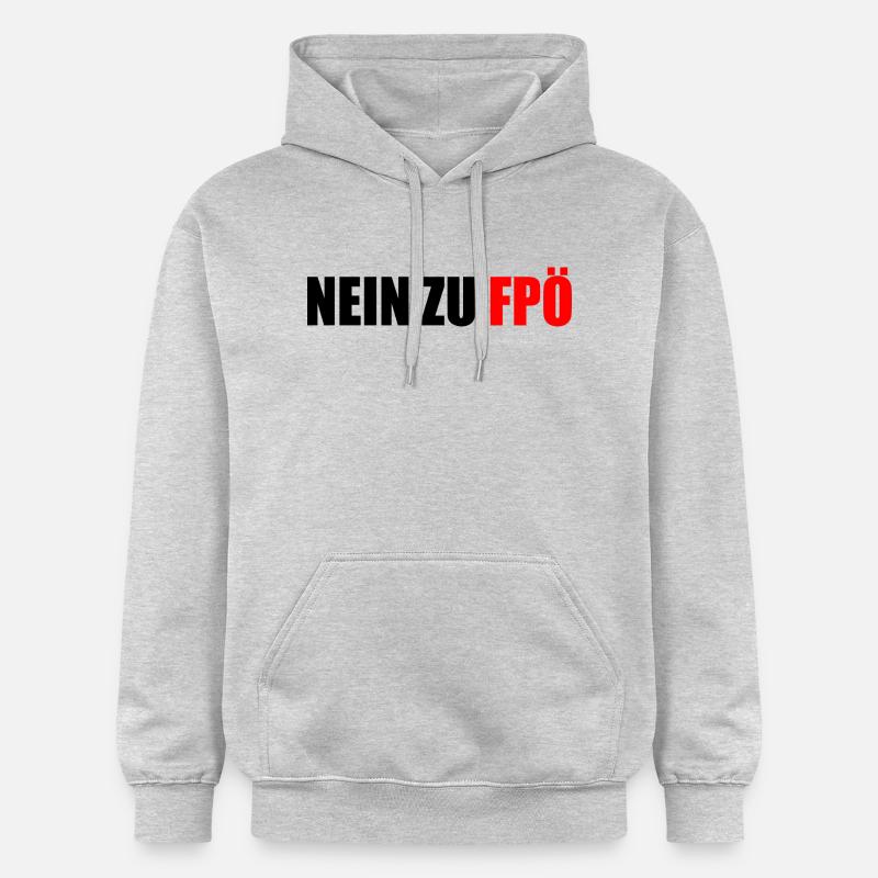 Non à fpö - Sweat à capuche Softstyle® Gildan Unisexe - gris clair chiné