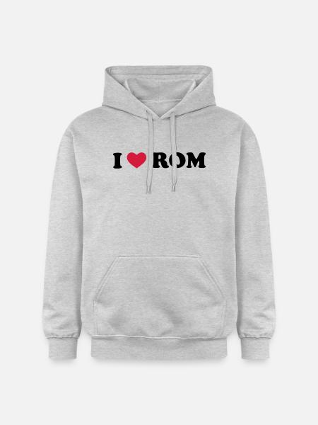 I Love Rom - Gildan Unisex Softstyle® Midweight Hoodie - Hellgrau meliert