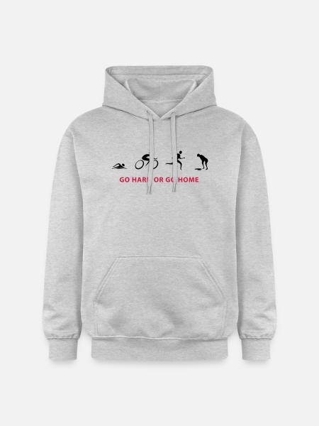 Triathlon GO HARD - Gildan Unisex Softstyle® Midweight Hoodie - Hellgrau meliert