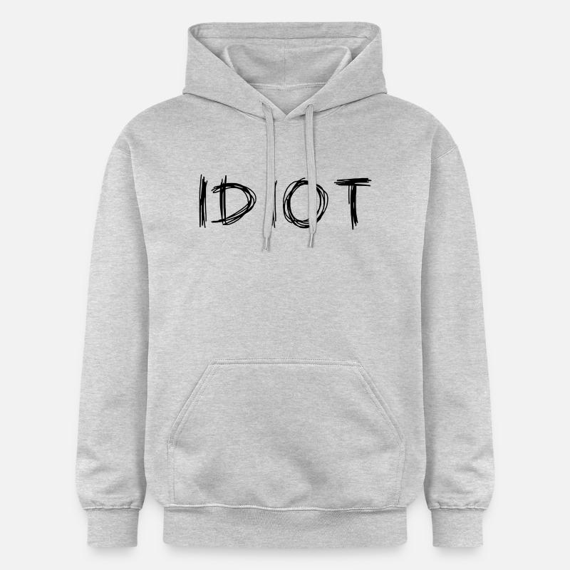 IDIOT - Sweat à capuche Softstyle® Gildan Unisexe - gris clair chiné