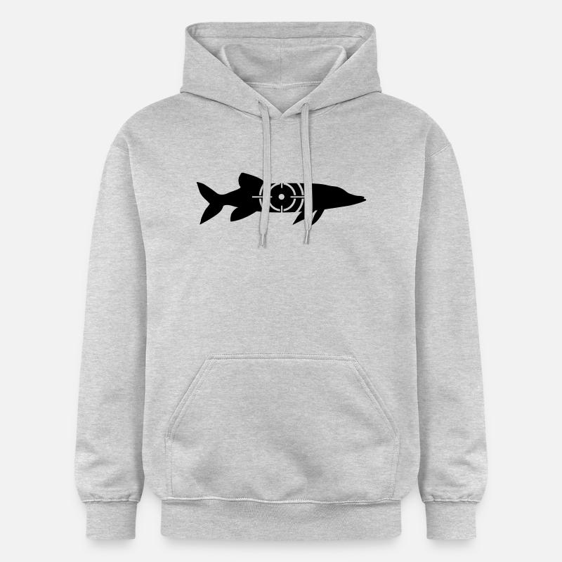 La chasse au brochet - Sweat à capuche Softstyle® Gildan Unisexe - gris clair chiné