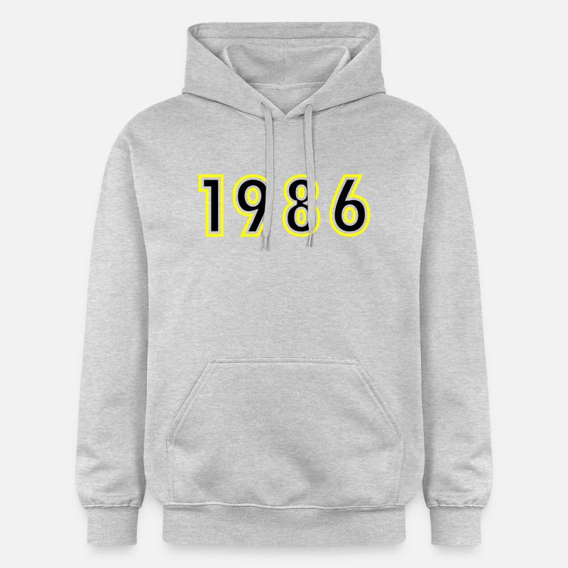 1986 Année Anniversaire - Sweat à capuche Softstyle® Gildan Unisexe - gris clair chiné