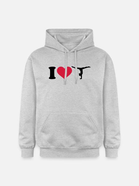 I love Gymnastik Turnen - Gildan Unisex Softstyle® Midweight Hoodie - Hellgrau meliert