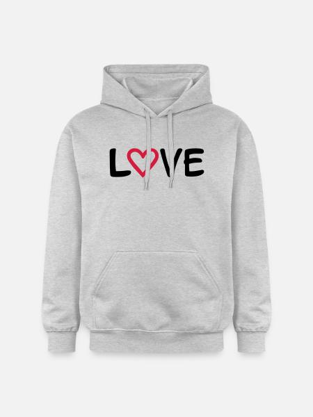 Love - Sweat à capuche Softstyle® Gildan Unisexe - gris clair chiné