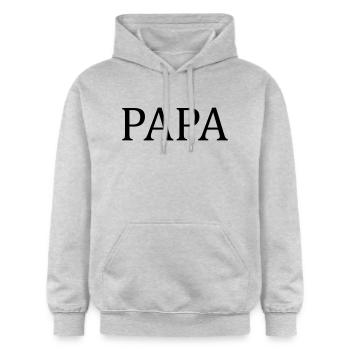 Papa - Sweat à capuche Softstyle® Gildan Unisexe - gris clair chiné - Devant - Liana (172cm) & Jaron (178cm)