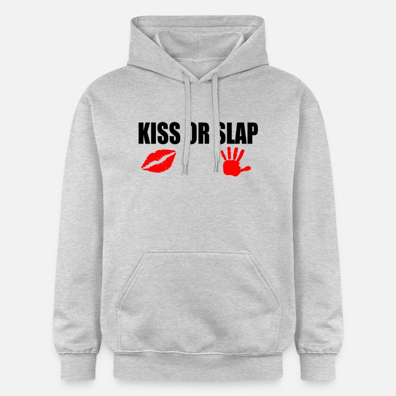 Kiss or slap - Sweat à capuche Softstyle® Gildan Unisexe - gris clair chiné