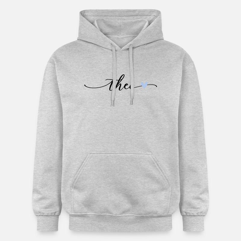 Police de calligraphie Theo Name - Sweat à capuche Softstyle® Gildan Unisexe - gris clair chiné
