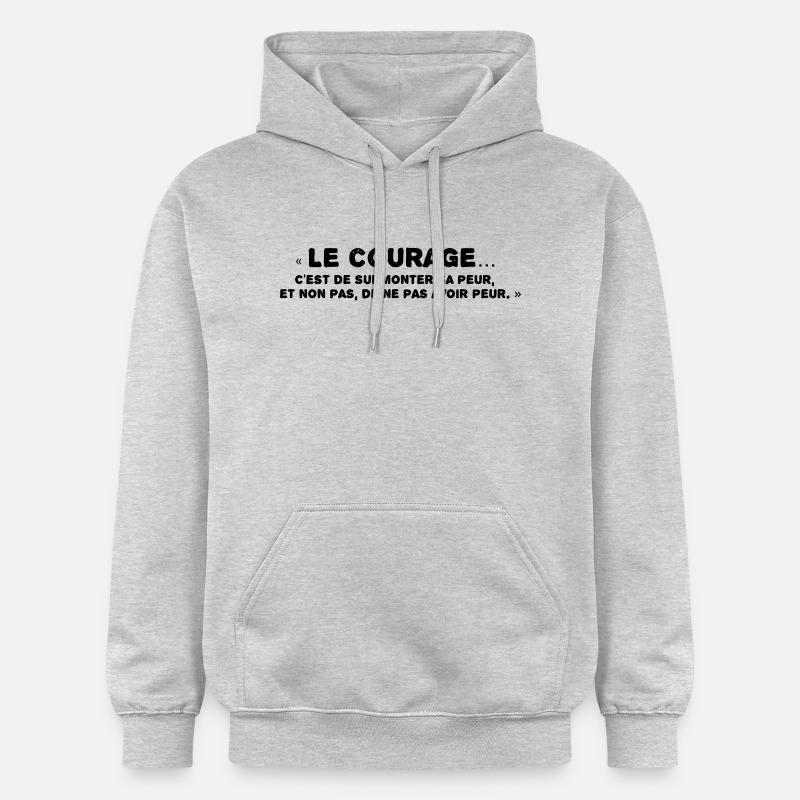 Le courage - Sweat à capuche Softstyle® Gildan Unisexe - gris clair chiné