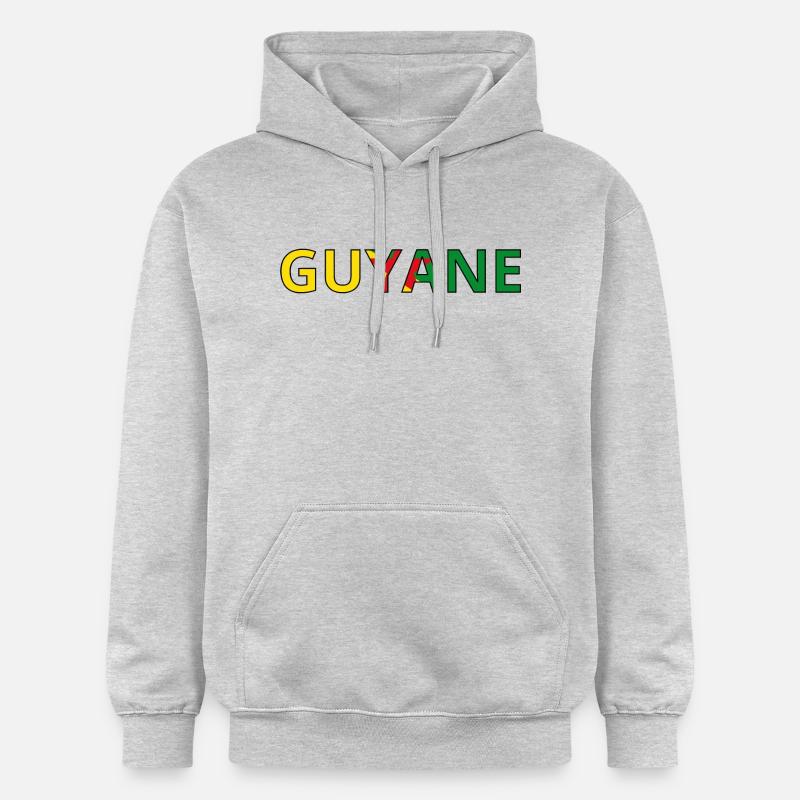 Drapeau Guyane - Sweat à capuche Softstyle® Gildan Unisexe - gris clair chiné