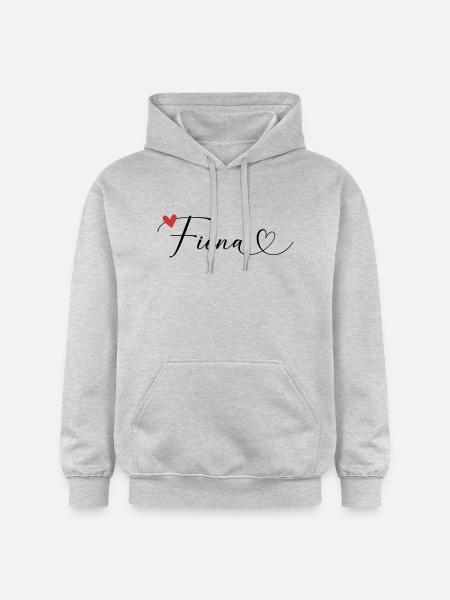 Fiona Nom Prénom Calligraphie coeur - Sweat à capuche Softstyle® Gildan Unisexe - gris clair chiné