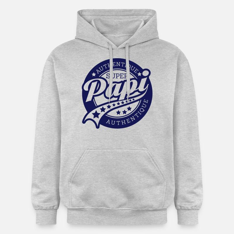 authentique super papi - Sweat à capuche Softstyle® Gildan Unisexe - gris clair chiné