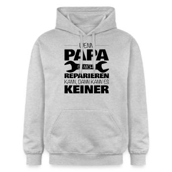 Wenn Papa es nicht reparieren kann ... - Gildan Unisex Softstyle® Midweight Hoodie - Hellgrau meliert - Vorne - Liana (172cm) & Jaron (178cm)