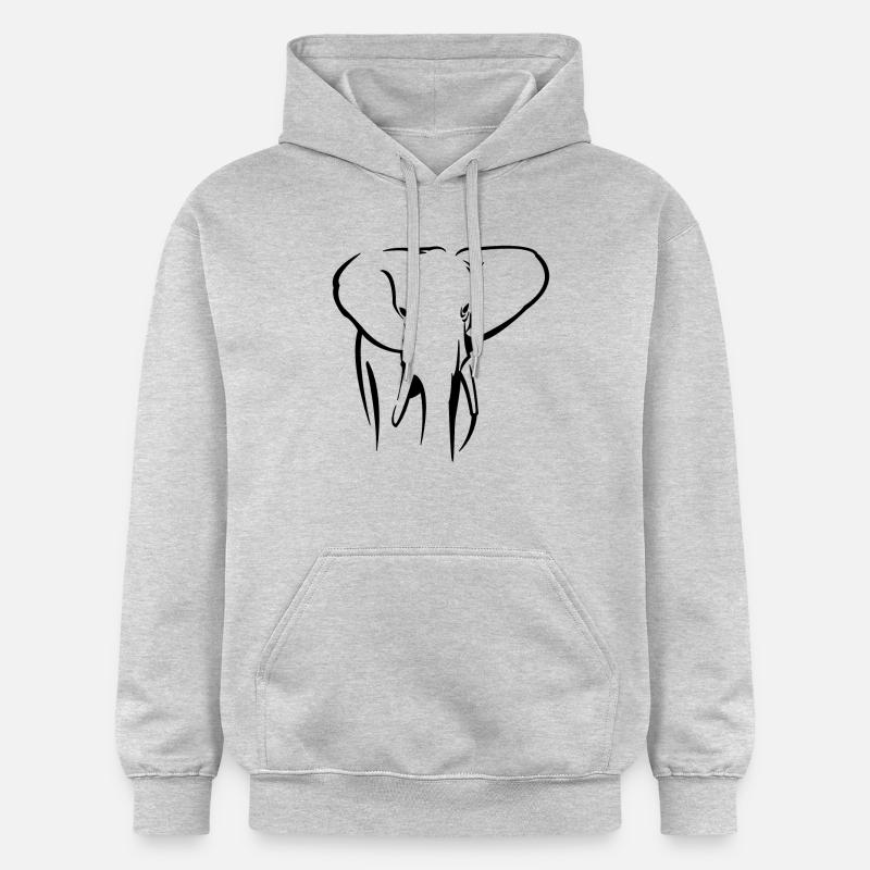 Eléphant noir - Sweat à capuche Softstyle® Gildan Unisexe - gris clair chiné
