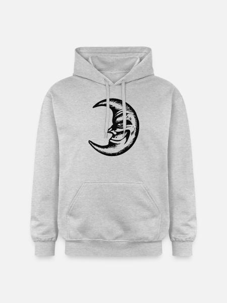 Evil Looking Crescent (Black) - Gildan Unisex Softstyle® Midweight Hoodie - light heather grey