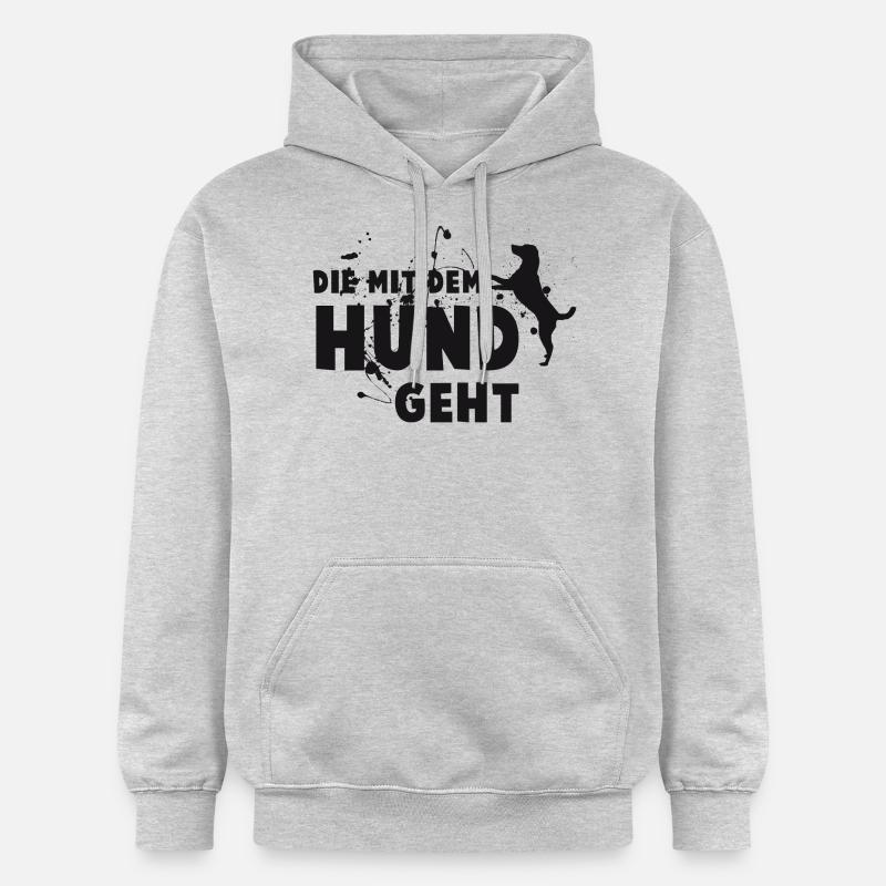 Le chien va - déclaration - Sweat à capuche Softstyle® Gildan Unisexe - gris clair chiné