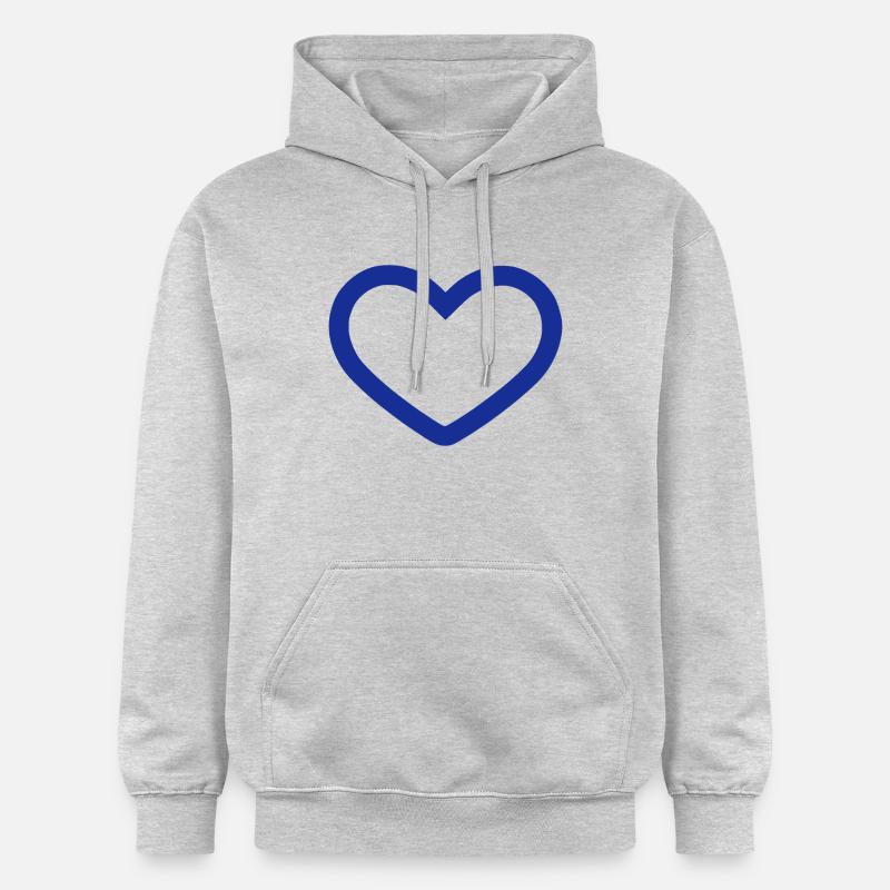 Symbole de cœur bleu - Sweat à capuche Softstyle® Gildan Unisexe - gris clair chiné
