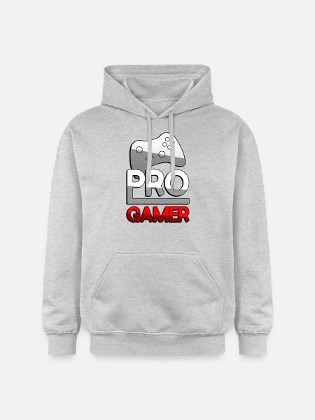 PRO GAMER (Red) + Controller - Gaming - Gildan Unisex Softstyle® Midweight Hoodie - light heather grey