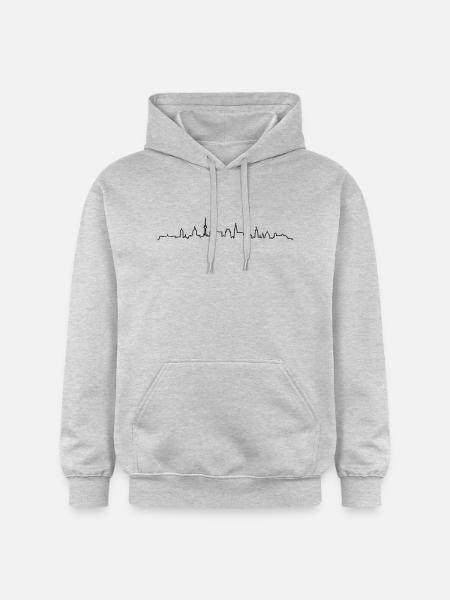 Skyline - Münster NRW - Gildan Unisex Softstyle® Midweight Hoodie - Hellgrau meliert
