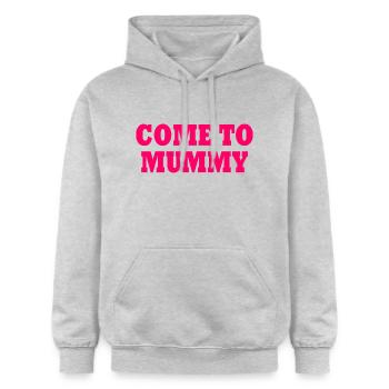 come to mummy - Sweat à capuche Softstyle® Gildan Unisexe - gris clair chiné - Devant - Liana (172cm) & Jaron (178cm)