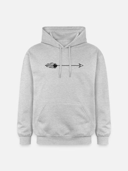 Drawn arrow with fire - Gildan Unisex Softstyle® Midweight Hoodie - light heather grey
