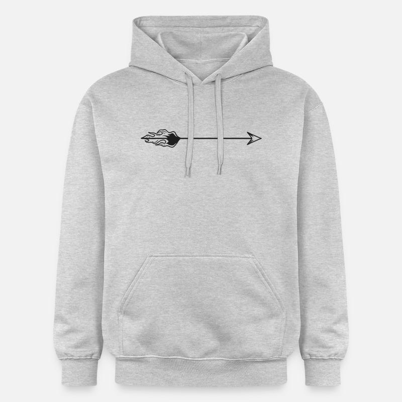 Flèche dessinée avec du feu - Sweat à capuche Softstyle® Gildan Unisexe - gris clair chiné