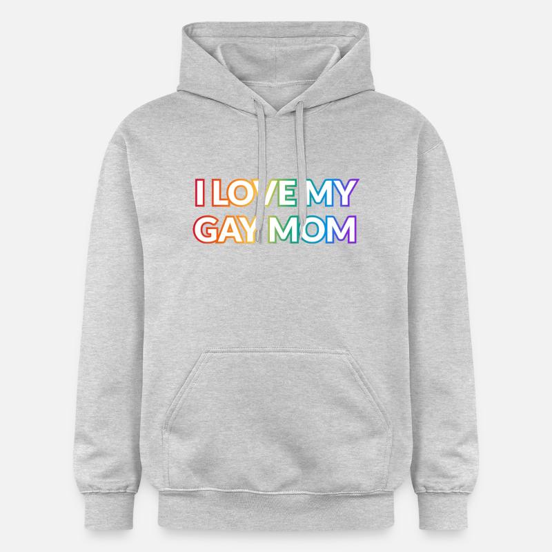 J’aime ma mère gay - Sweat à capuche Softstyle® Gildan Unisexe - gris clair chiné