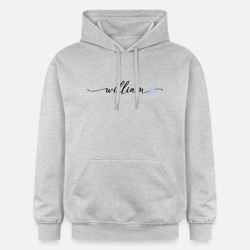 William Name Calligraphie Police - Sweat à capuche Softstyle® Gildan Unisexe - gris clair chiné