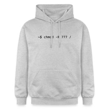 777 - GRANT ALL PRIVILEGES - LINUX BASH - Sweat à capuche Softstyle® Gildan Unisexe - gris clair chiné - Devant - Liana (172cm) & Jaron (178cm)