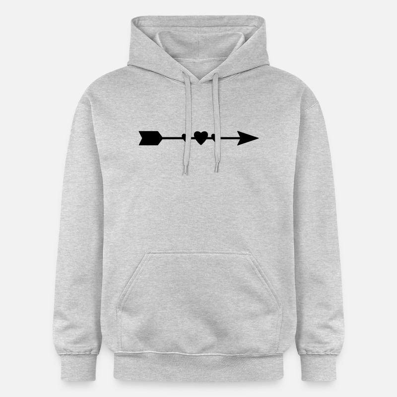 Flèche avec des cœurs - Sweat à capuche Softstyle® Gildan Unisexe - gris clair chiné