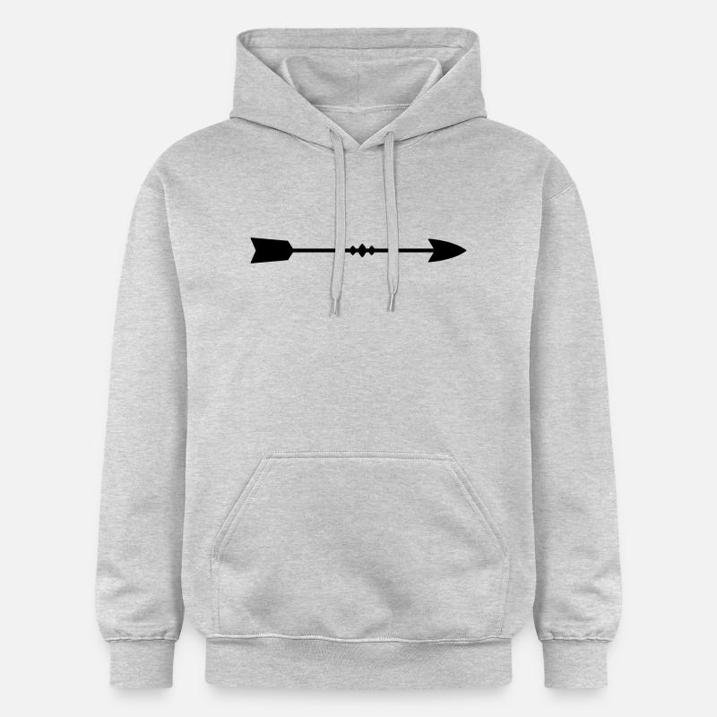 Pfeil - Gildan Unisex Softstyle® Midweight Hoodie - Hellgrau meliert