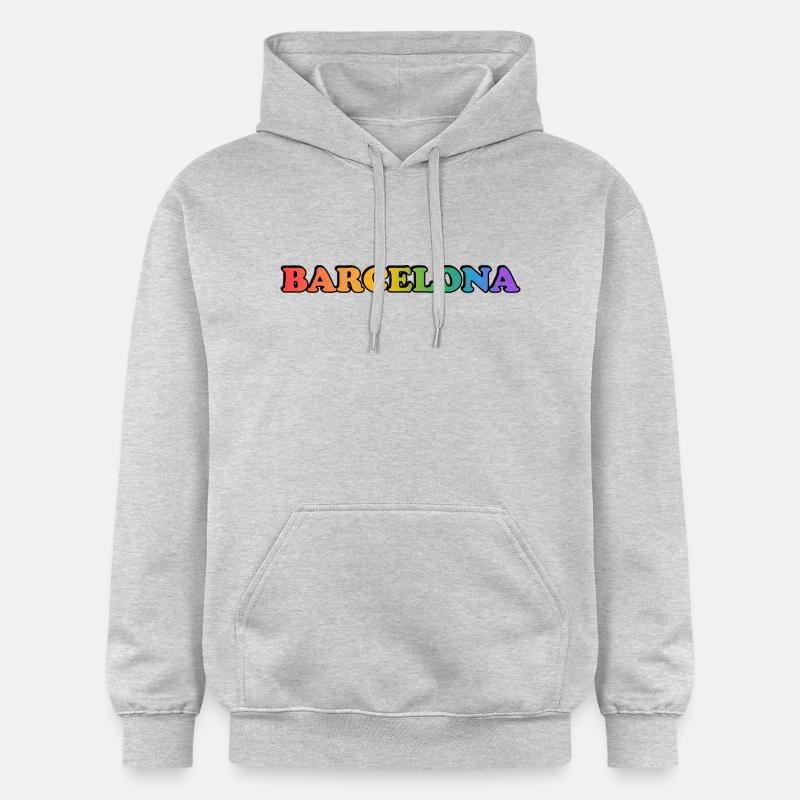 Gay Pride de Barcelone - Sweat à capuche Softstyle® Gildan Unisexe - gris clair chiné