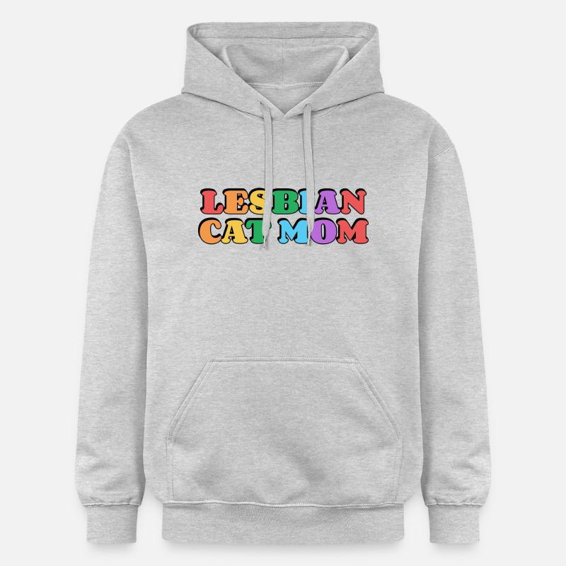 Maman chat lesbienne - Sweat à capuche Softstyle® Gildan Unisexe - gris clair chiné