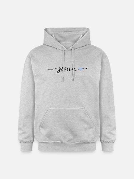 Simon Navn Kalligrafi Skrifttype - Gildan Softstyle® Midweight unisex-hoodie - lysegrå meleret