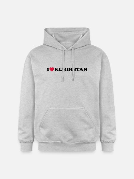 I love Kurdistan - Gildan Unisex Softstyle® Midweight Hoodie - Hellgrau meliert