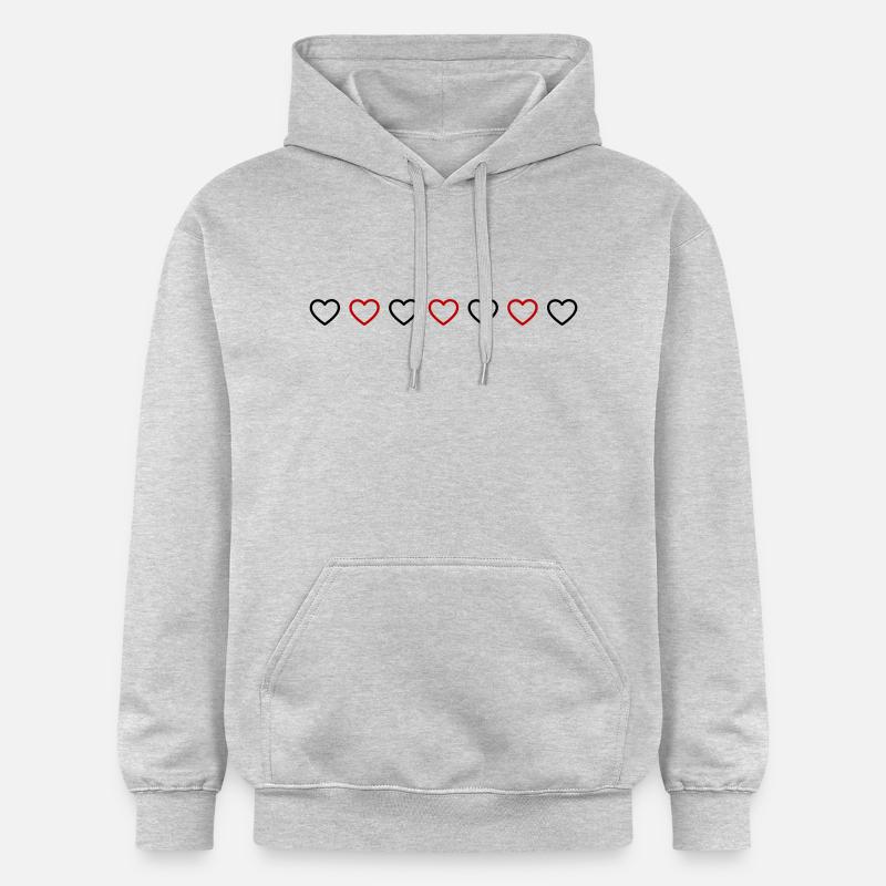 Ligne de symbole de cœurs - Sweat à capuche Softstyle® Gildan Unisexe - gris clair chiné