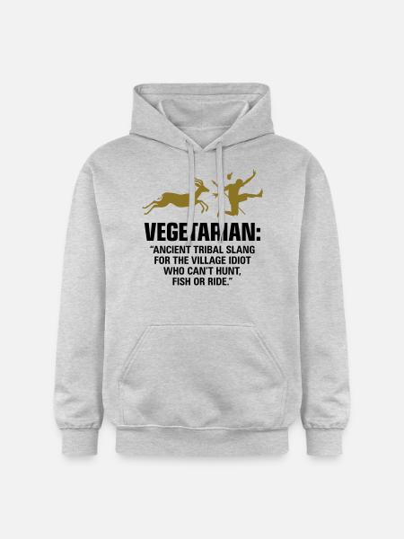 Vegetarians are weak people - Gildan Unisex Softstyle® Midweight Hoodie - light heather grey