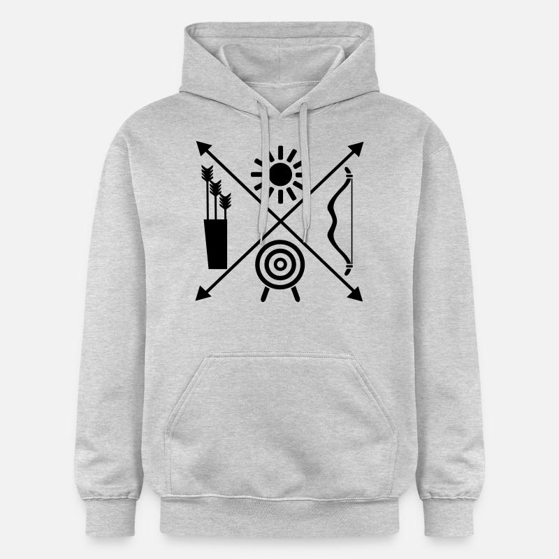 Le sport à l’arc - Sweat à capuche Softstyle® Gildan Unisexe - gris clair chiné