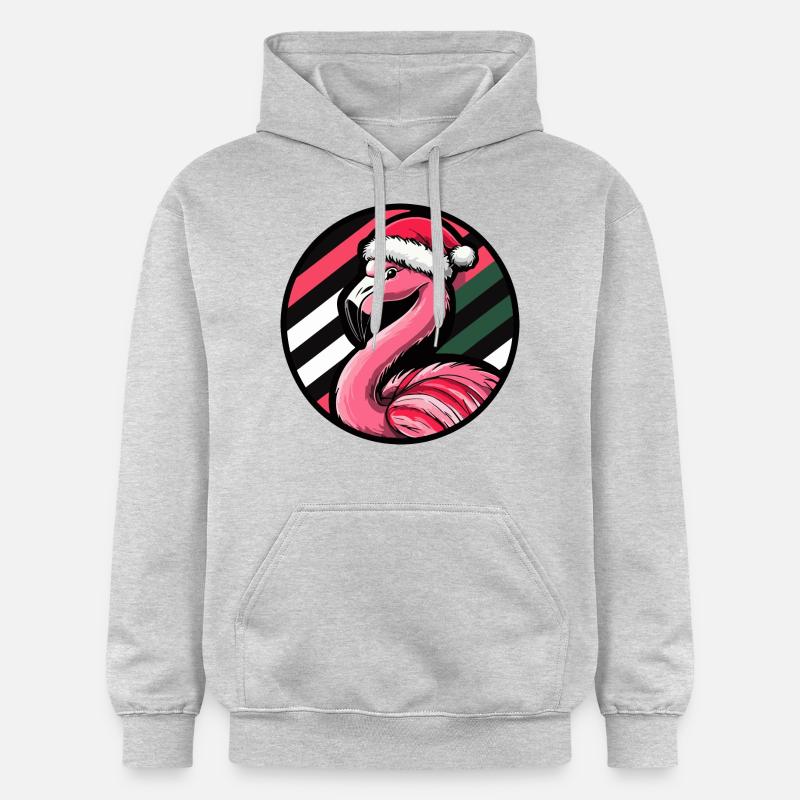 Flamant rose de Noël - Sweat à capuche Softstyle® Gildan Unisexe - gris clair chiné