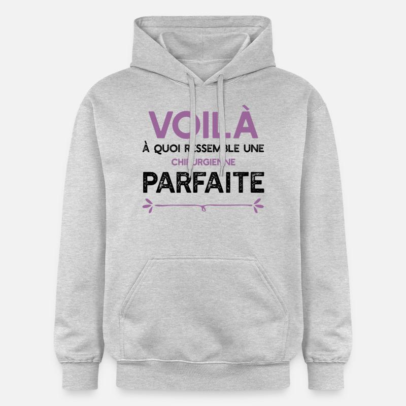 Une Chirurgienne parfaite cadeau - Sweat à capuche Softstyle® Gildan Unisexe - gris clair chiné