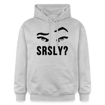 Seriously Seriously skeptical eyebrow gift - Gildan Unisex Softstyle® Midweight Hoodie - light heather grey - Front - Liana (172cm) & Jaron (178cm)