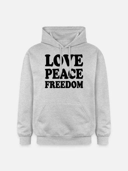 Love peace freedom - Gildan Unisex Softstyle® Midweight Hoodie - light heather grey