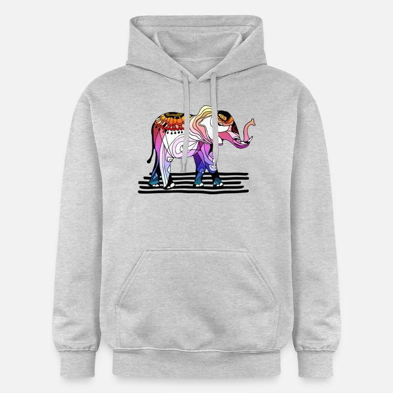 éléphant - Sweat à capuche Softstyle® Gildan Unisexe - gris clair chiné