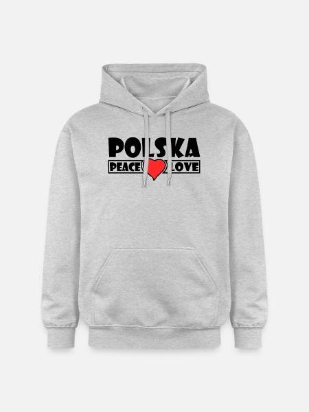 Polska - Polen - Gildan Unisex Softstyle® Midweight Hoodie - Hellgrau meliert