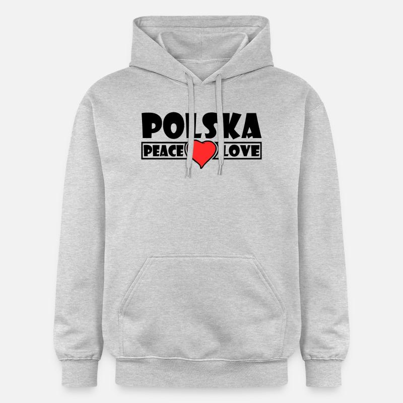 Polska - Pologne - Sweat à capuche Softstyle® Gildan Unisexe - gris clair chiné