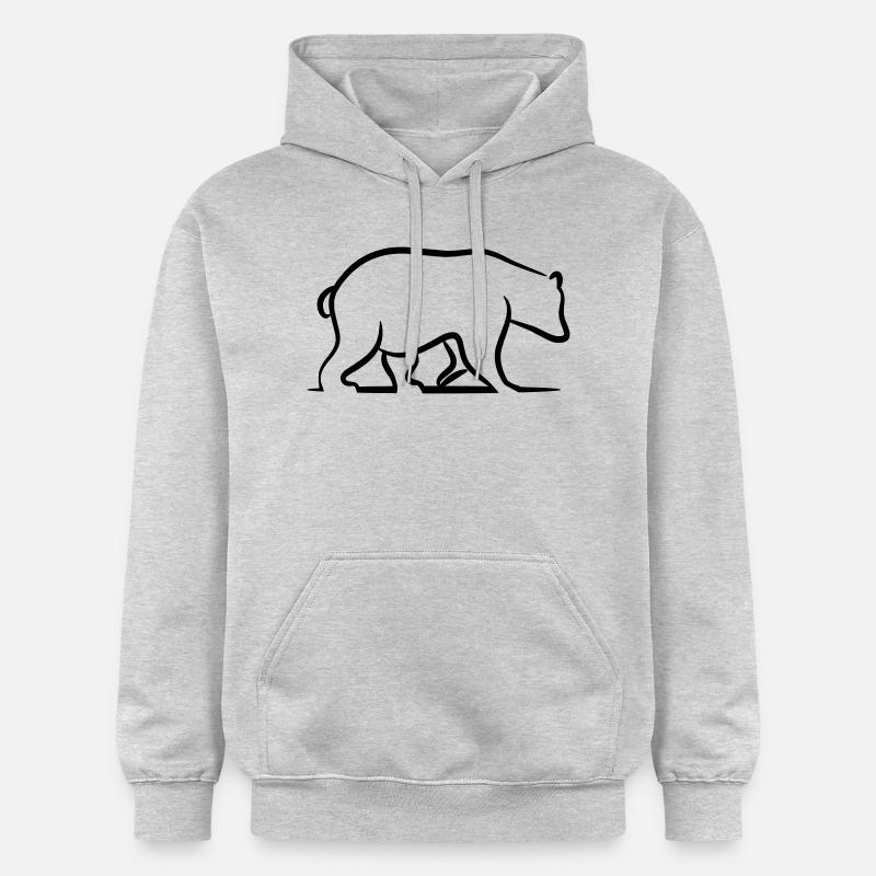 Ours brun - Grizzly - Sweat à capuche Softstyle® Gildan Unisexe - gris clair chiné